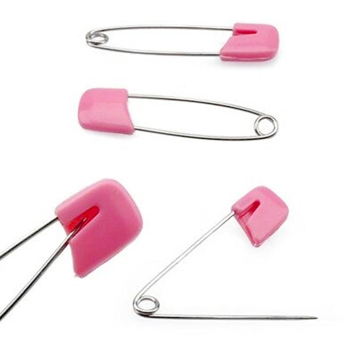 24 Pc Baby Diaper Pins Safety Pin Lock Cloth Changing Locking Clip Multi Colors