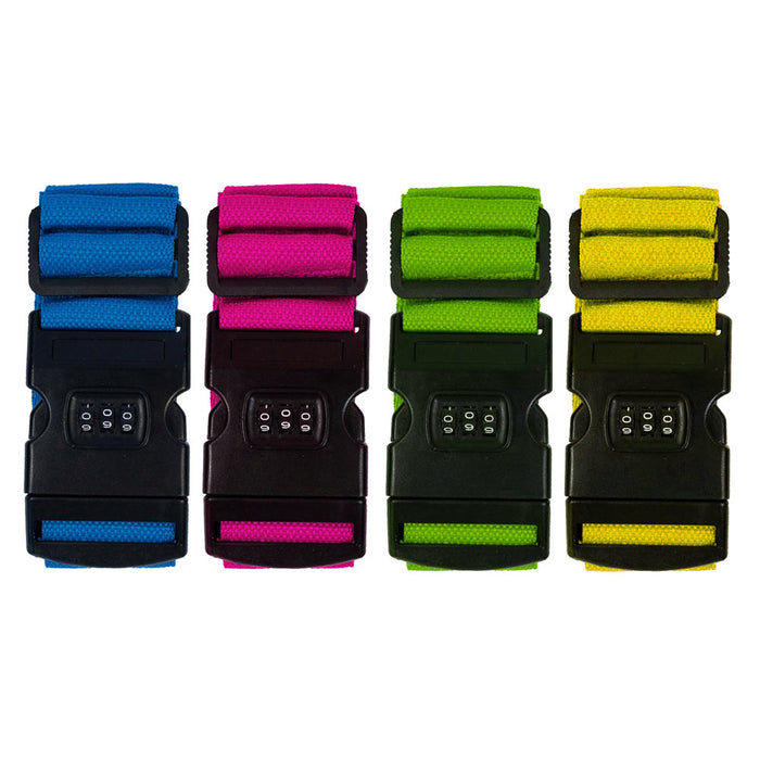 4 Pc Combination Lock Luggage Strap Packing Belt Suitcase Baggage Backpack Bag