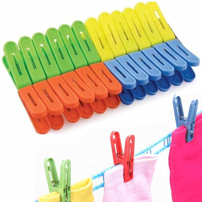 48 Clothes Pegs Pins Plastic Clothespins Laundry Clips Hangs Clothing