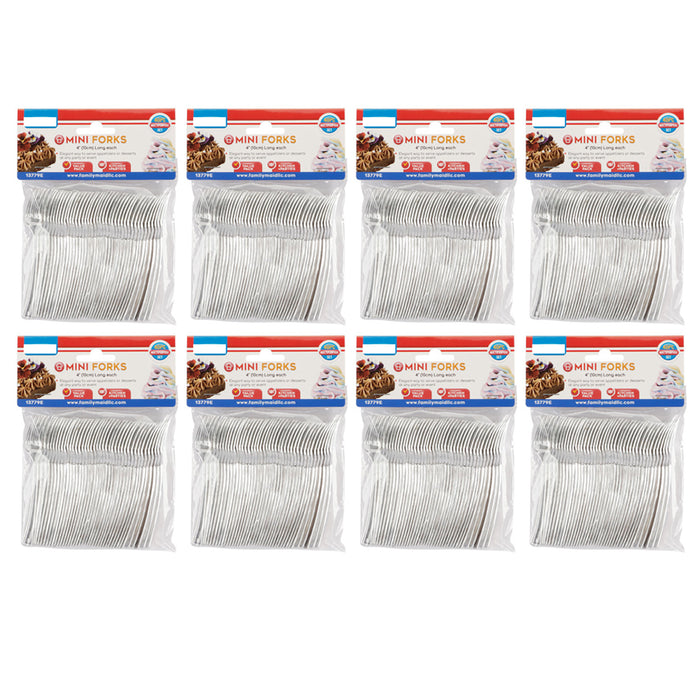 320 Disposable Mini Forks Appetizer Dessert Short Tableware Utensil Party Silver