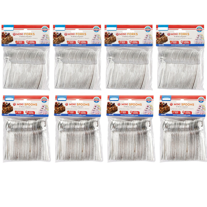 320 X Mini Spoons Forks Dessert Appetizer Eating Utensil Tableware Wedding Party