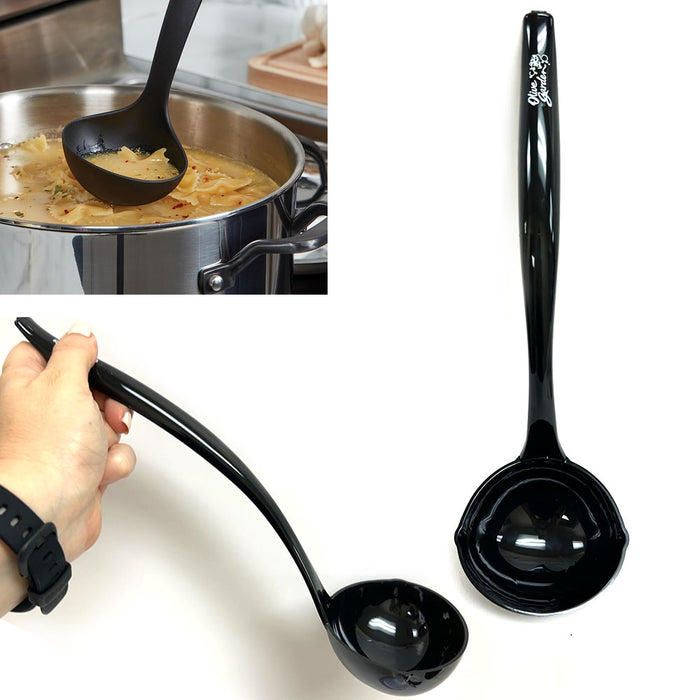 24 Serving Spoon Ladle Ergonomic Handle Comfort Grip Plastic Utensil Kitchen 11"