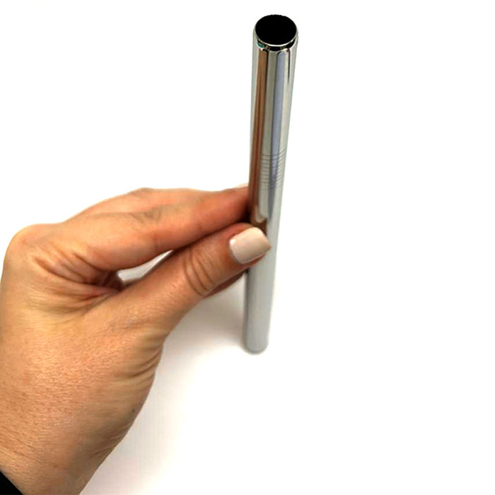 8 pc Stainless Steel Metal Reusable Cocktail Drinking Straws Cleaner Brush Set