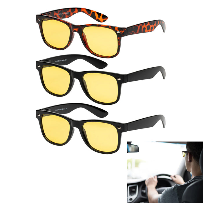 2PC Polarized Night Vision Driving Glasses Sunglasses Sport UV400 Safety Eyewear