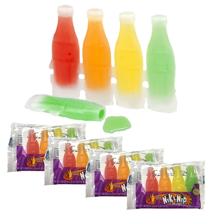 16 Wax Bottle Candy Nik-L-Nip Fruit Flavor Liquid Filled Mini Drinks Soda Candie
