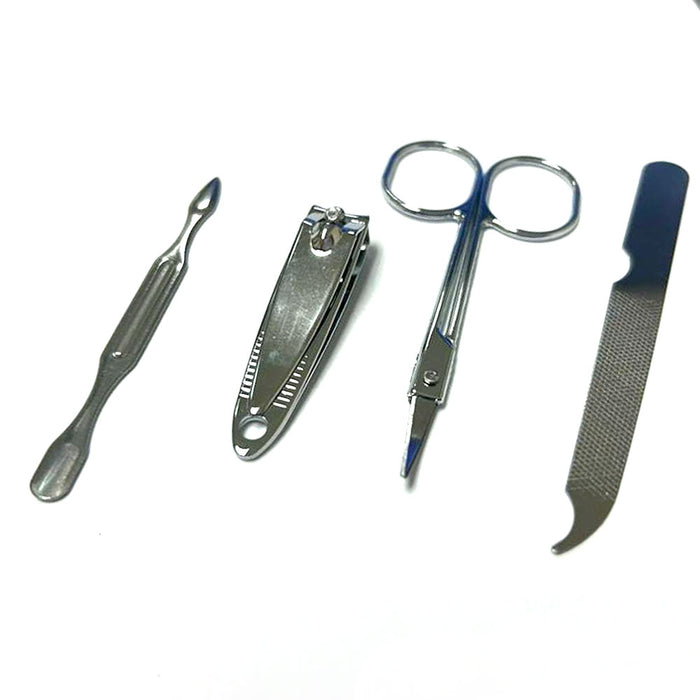 3 Pack Stainless Steel Manicure Set Grooming Kit Compact Colors Travel Case Gift