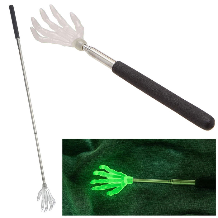 1 Glow In The Dark Back Scratcher Telescopic Long Reach 22.5" Massager Claw Tool