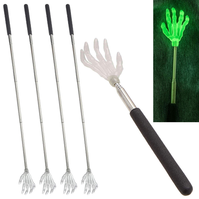 4 Extendable Back Scratcher Claw Telescopic Hand Glow In The Dark Massager 22.5"