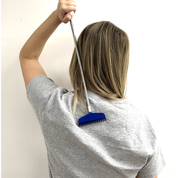 2 Jumbo Portable Extendable Back Scratcher Metal Stainless Telescoping Tool 18"