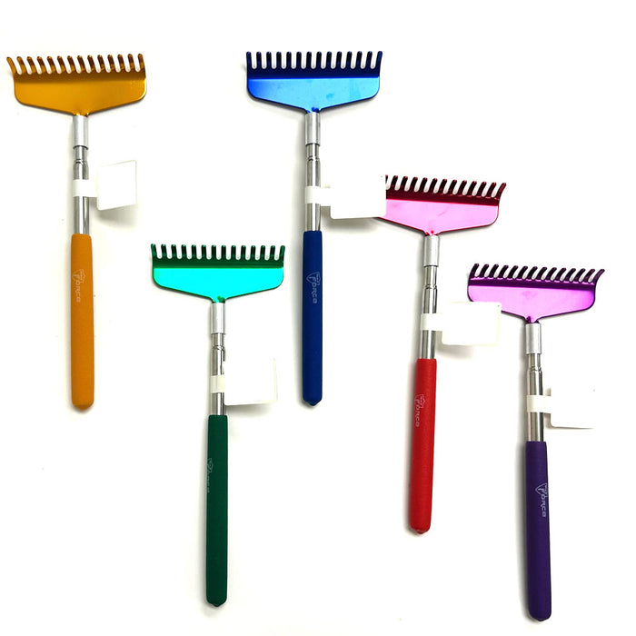 2 Jumbo Portable Extendable Back Scratcher Metal Stainless Telescoping Tool 18"