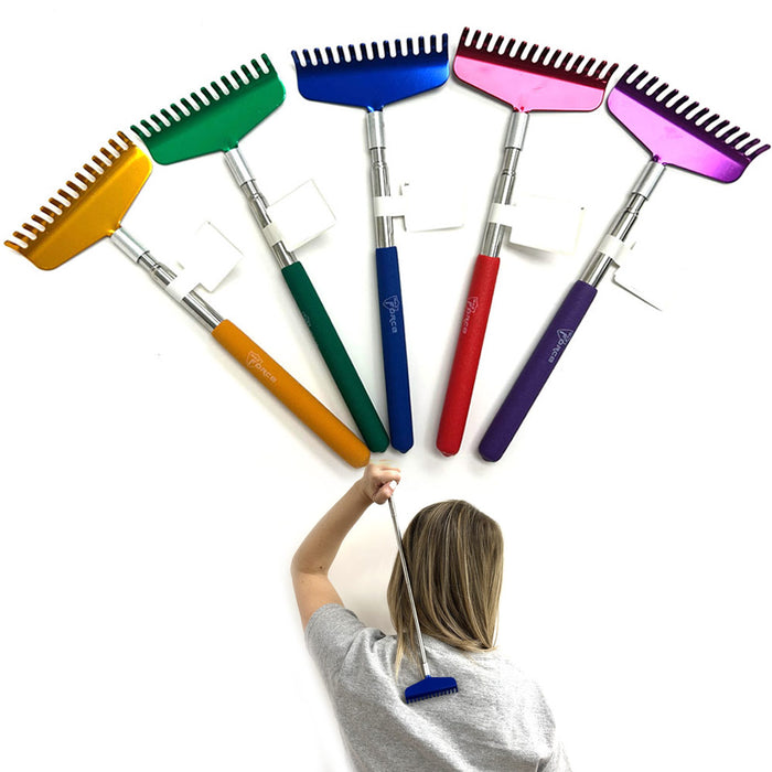2 Jumbo Portable Extendable Back Scratcher Metal Stainless Telescoping Tool 18"