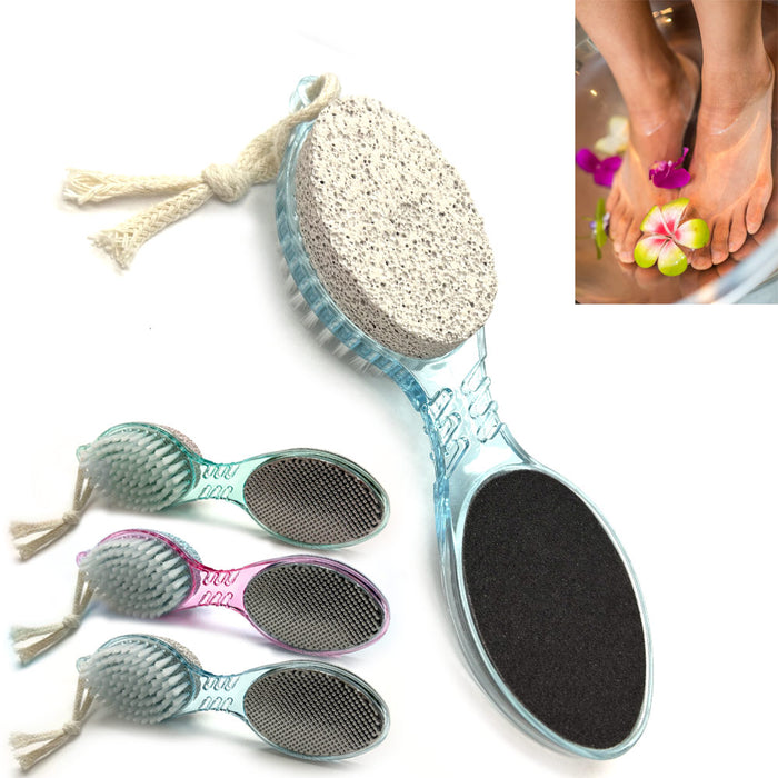 1 Pc 4 In 1 Foot Paddle Pedicure Care Stone Callus Brush Pumice Scrubber Remover