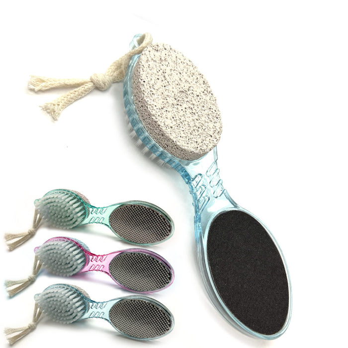 4 In 1 Foot Care Stone Callus Brush Pumice Scrubber Pedicure Exfoliate Remover