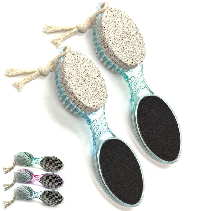2 Pack 4 In 1 Foot Care Stone Callus Remover Brush Exfoliate Pumice Pedicure New