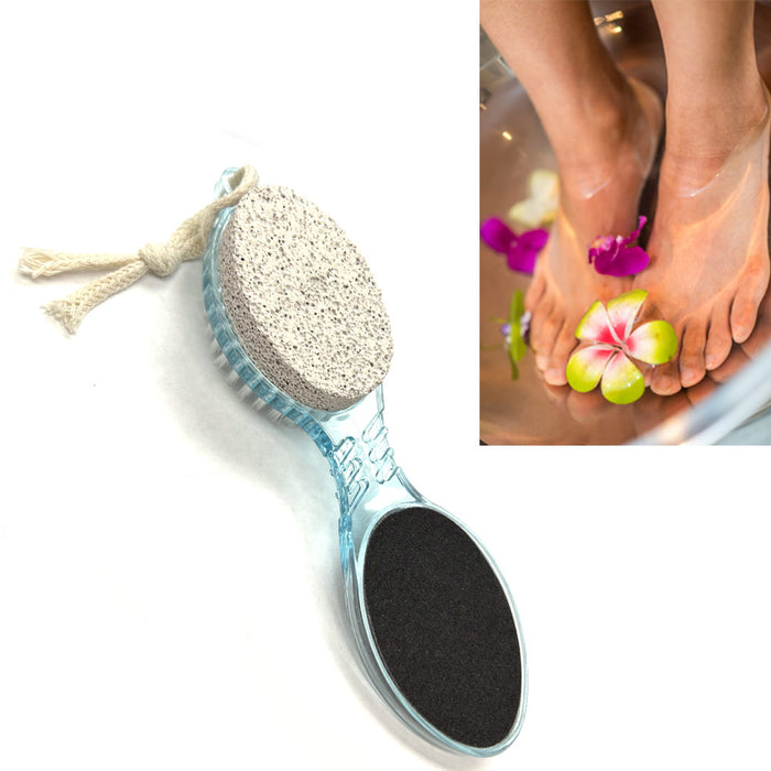 4 In 1 Foot Care Stone Callus Brush Pumice Scrubber Pedicure Exfoliate Remover