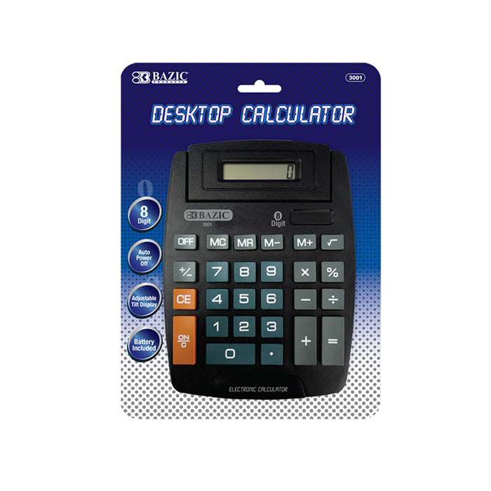 Large Jumbo Calculator Big Button 8-Digit Desktop Math Display Solar Battery New