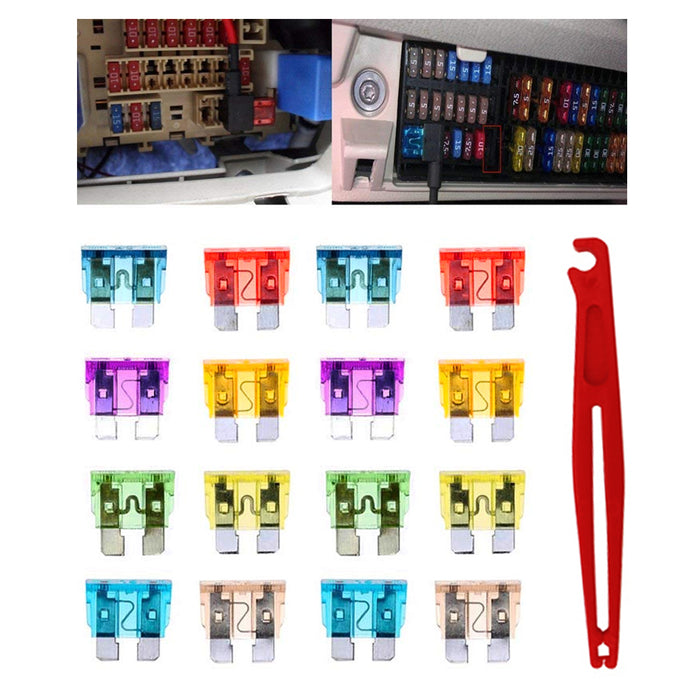 17 Pc Auto Fuse Set Car Blade Assortment Motorcycle SUV Electrical Fuses Kit