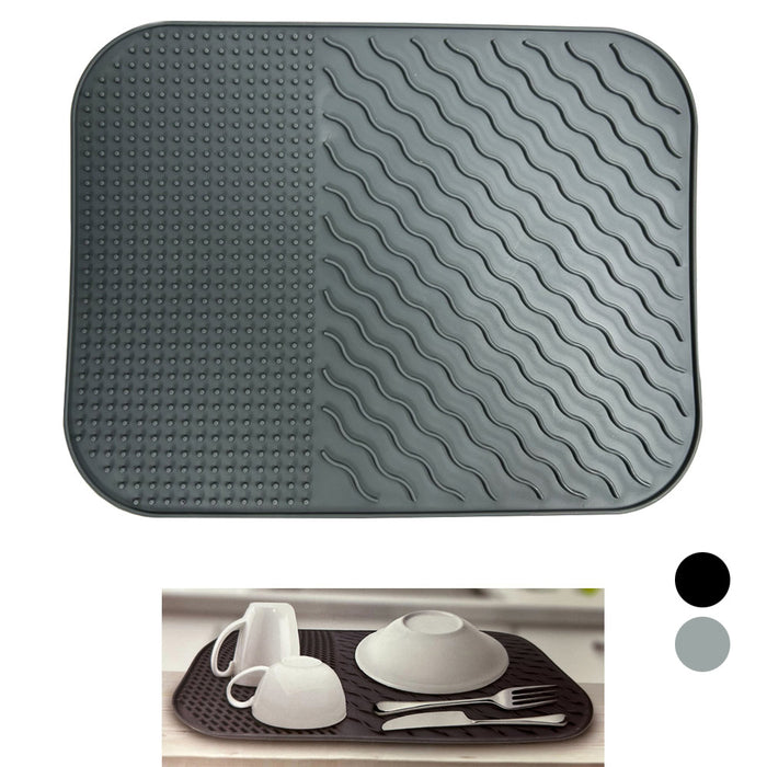 Silicone Dish Drying Mat Multi Use Kitchen Counter Heat Resistant 14x11 BPA Free