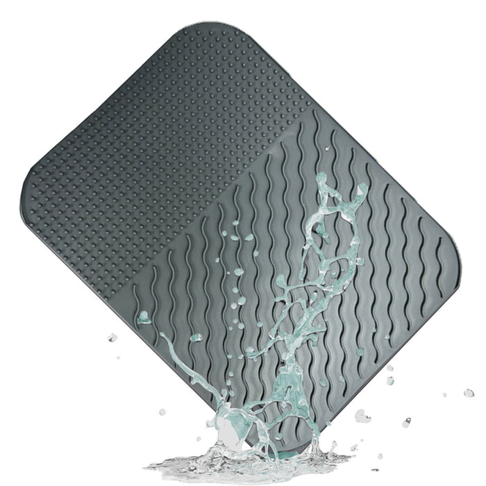 1 Non Slip Silicone Dish Mat Drain Pad Counter Trivet Multi Use BPA Free 14"x11"
