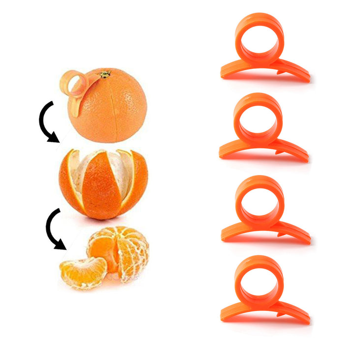 4 Pc Orange Peeler Kitchen Tool Gadgets Lemon Lime Fruit Slicer Plastic Cutter