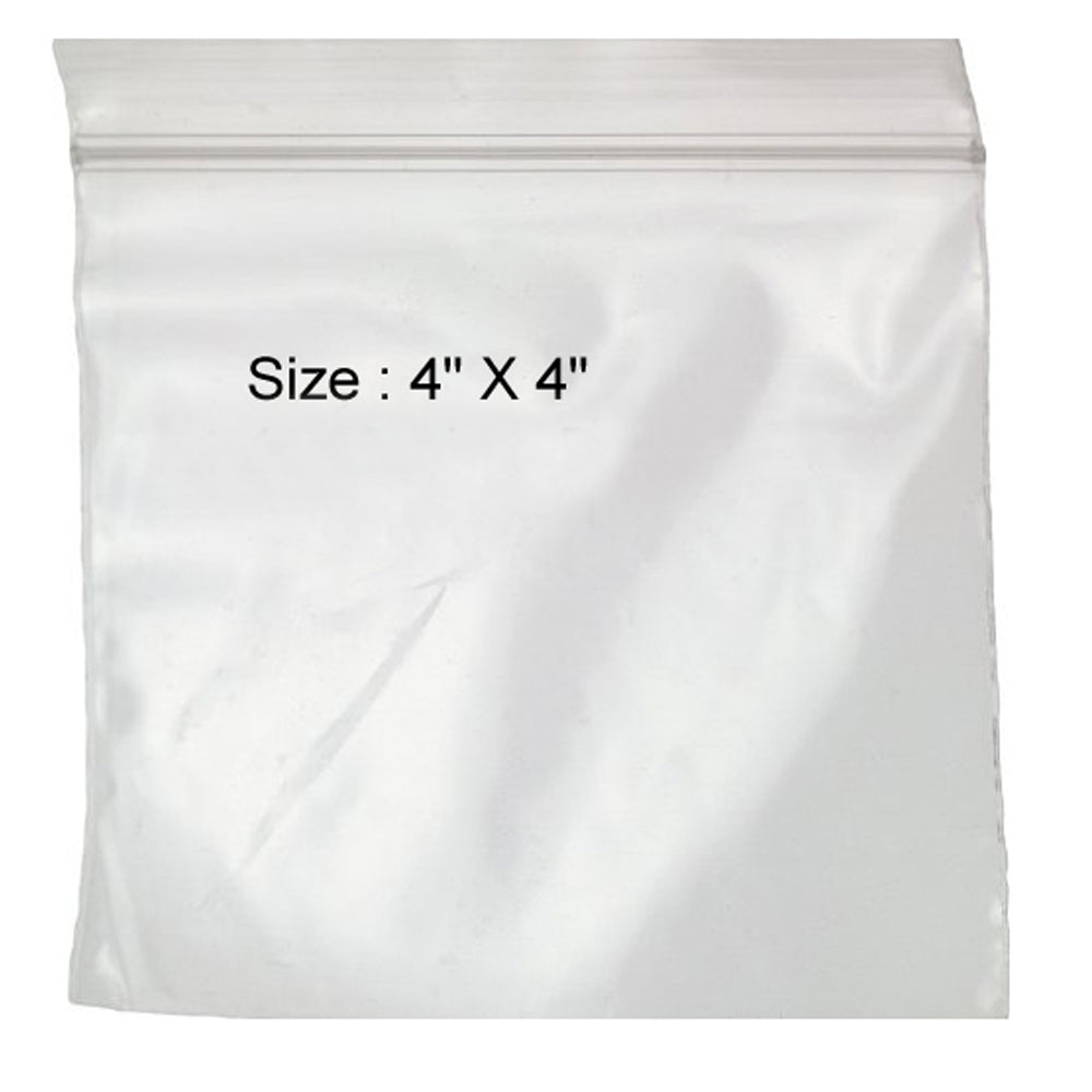 Resealable Bags 4x4 Ziplock Bags ClearlyBags 4"x4" 4Mil Plastic Zip-Top Resealable Bags