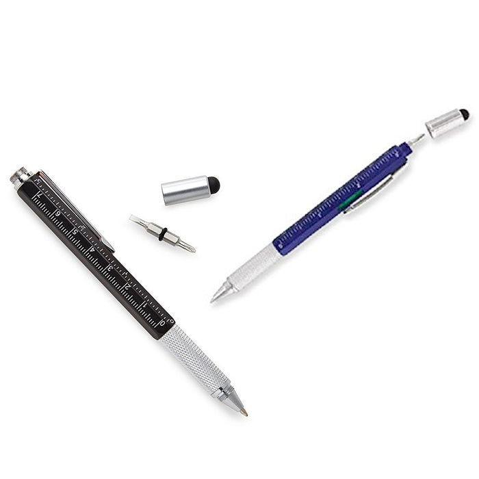 4 Pc Precision Pen 5-In-1 Stylus Level Screwdriver Ruler Fluid Architect Colors
