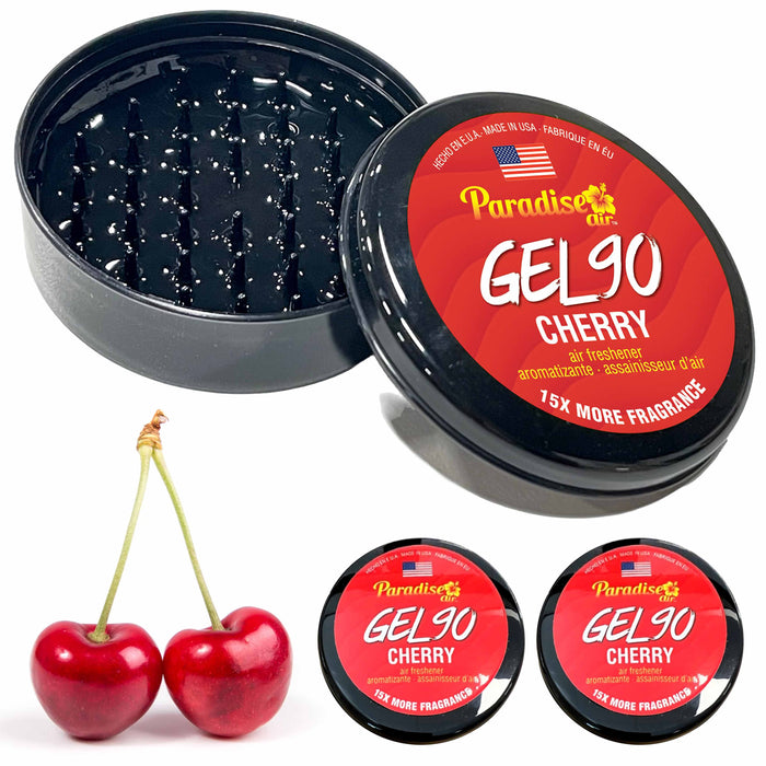 2 Pc Paradise Gel Air Freshener 90 Days Lasting Aroma Car Fragrance Scent Cherry
