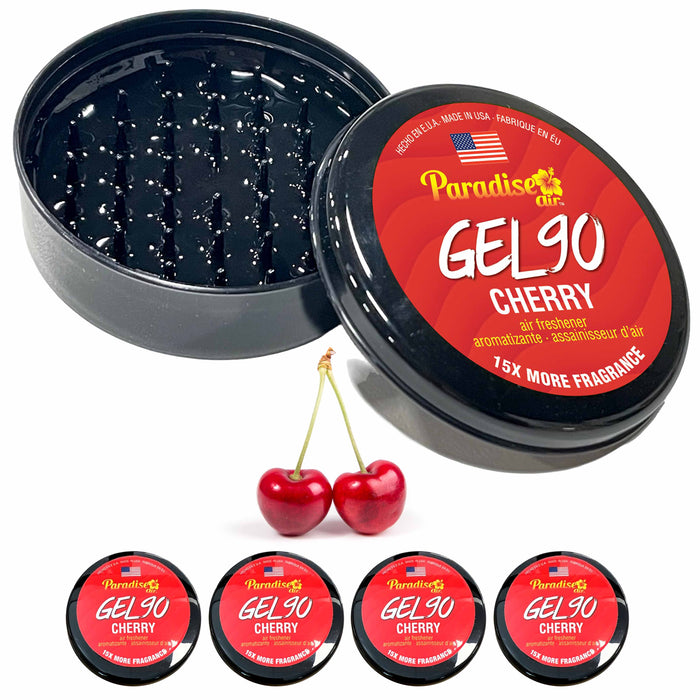 4 Pc Paradise Gel Air Freshener 90 Days Lasting Aroma Car Fragrance Scent Cherry
