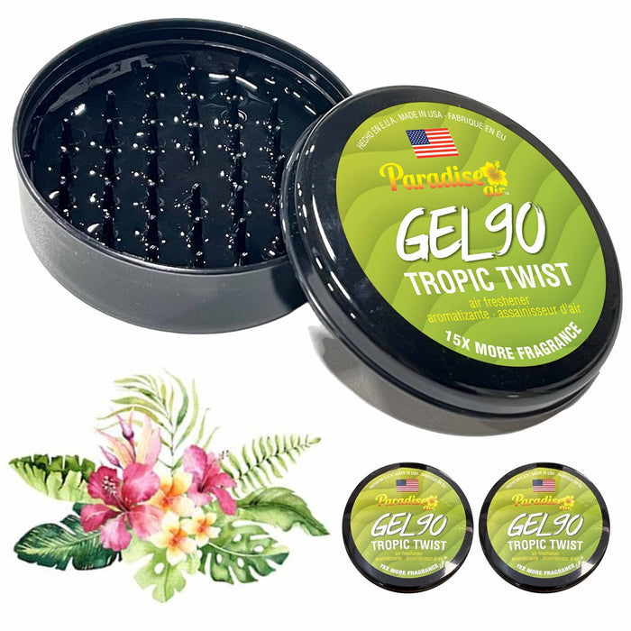 2 Pc Paradise Gel Air Freshener 90 Days Lasting Aroma Car Fragrance Scent Tropic