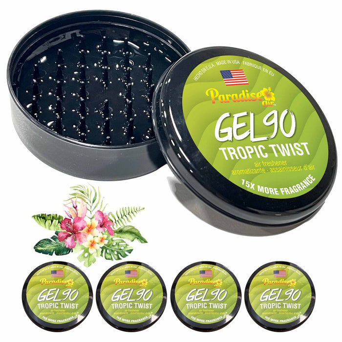 4 Pc Paradise Gel Air Freshener 90 Days Lasting Aroma Car Fragrance Scent Tropic
