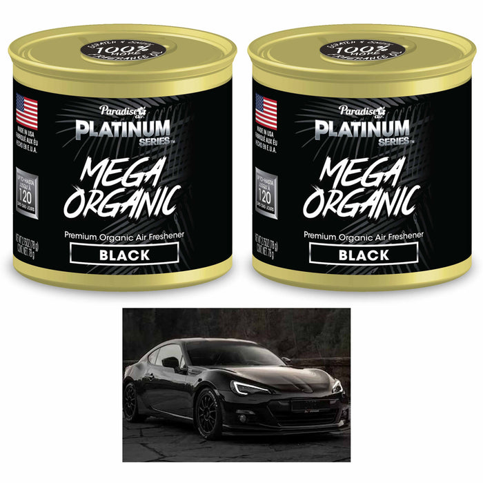 2 Paradise Mega Organic Air Freshener Fiber Can Long Lasting Aroma Scent Black