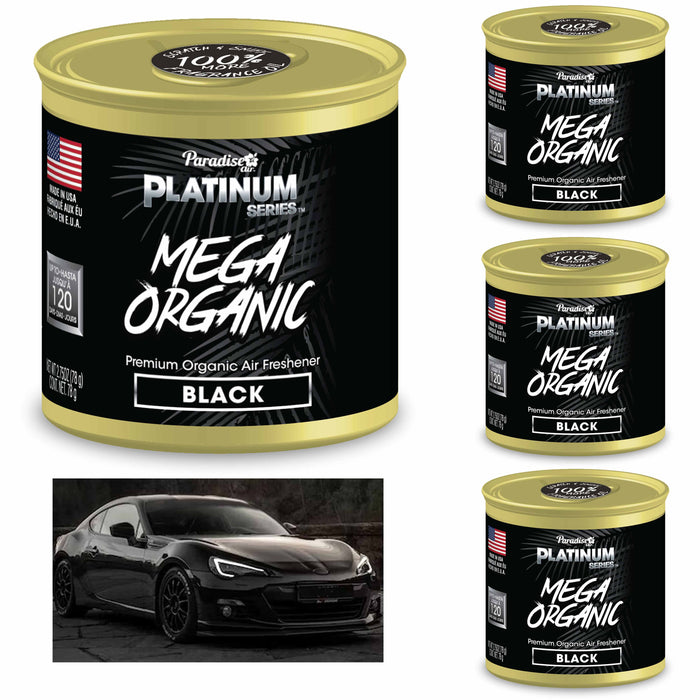 4 Paradise Mega Organic Air Freshener Fiber Can Long Lasting Aroma Scent Black