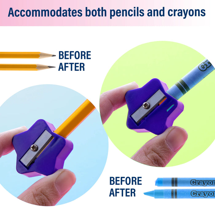72 Pc Pencil Crayon Sharpener Manual Handheld Fun Shapes Colors School Supplies