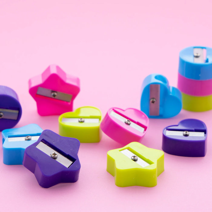 72 Pc Pencil Crayon Sharpener Manual Handheld Fun Shapes Colors School Supplies