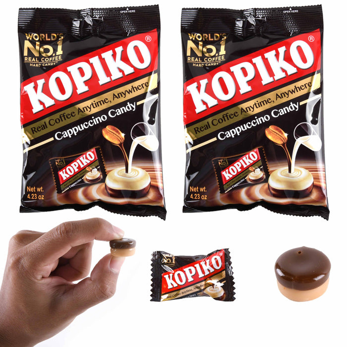 2 Bags Kopiko Cappuccino Candy Real Coffee Hard Candies Sucker Rich Flavor Treat