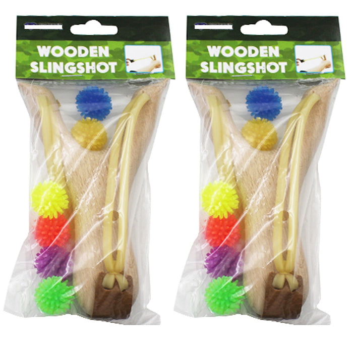 2 Pc Sling Shot Wooden Toy Catapult Slingshot Classic Antique Gift Party Favor