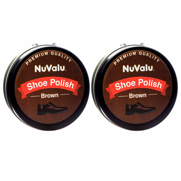 2 Pk Brown Shoe Polish Stain Wax Paste Leather Boot Purse Cream Care Shine New
