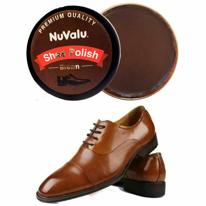 2 Pk Brown Shoe Polish Stain Wax Paste Leather Boot Purse Cream Care Shine New