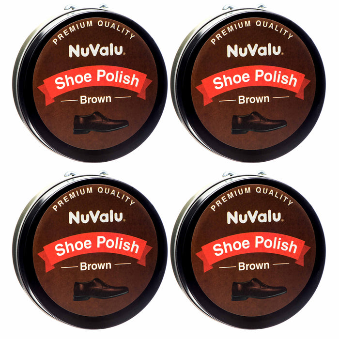 4 Packs Brown Shoe Polish Leather Stain Wax Paste Boots Purse Cream Care Shine