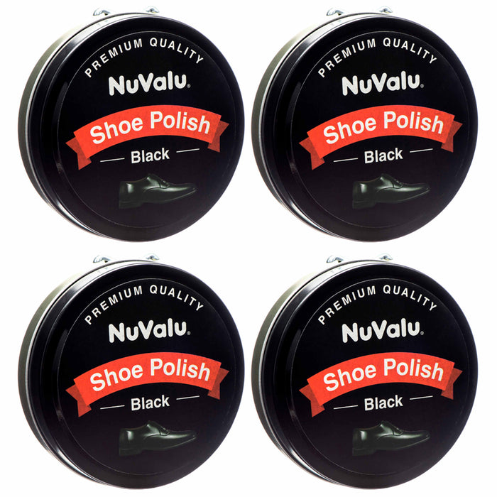4 Pack Premium Shoe Polish Protects Shines Leather Boots Shoes Wax Paste Black