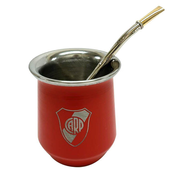 Carp Mate Gourd Cup Bombilla Straw River Plate Futbol Argentina Stainless Steel