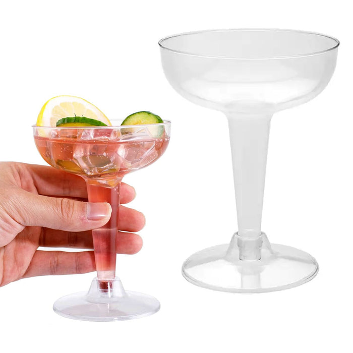 50 Plastic Martini Glasses Disposable Cocktail Wine Champagne Flute Clear 4.5oz