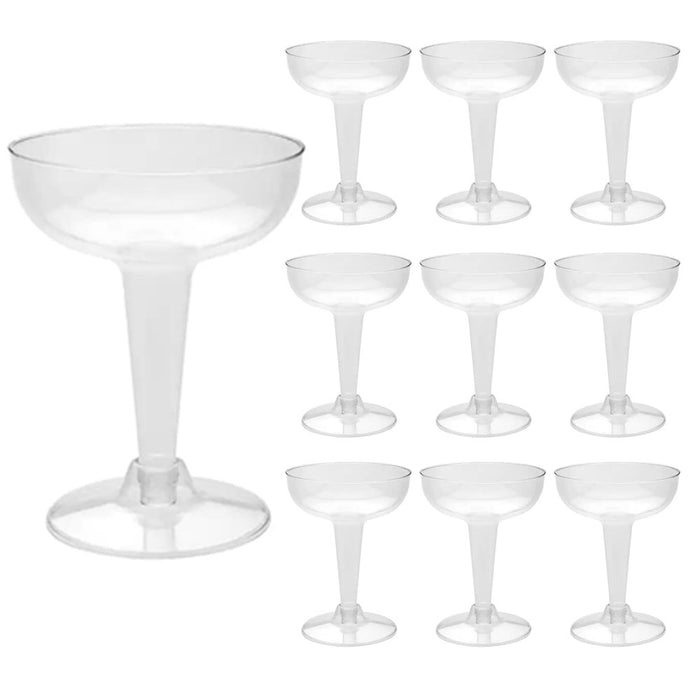 10 Clear Disposable Champagne Glasses Wine Cup Plastic Wedding Party Flute 4.5oz
