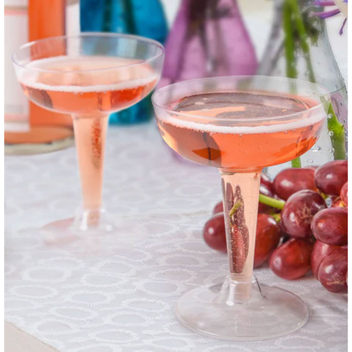 20 Disposable Martini Champagne Glasses Wine Cup Plastic Party Flute Clear 4.5oz