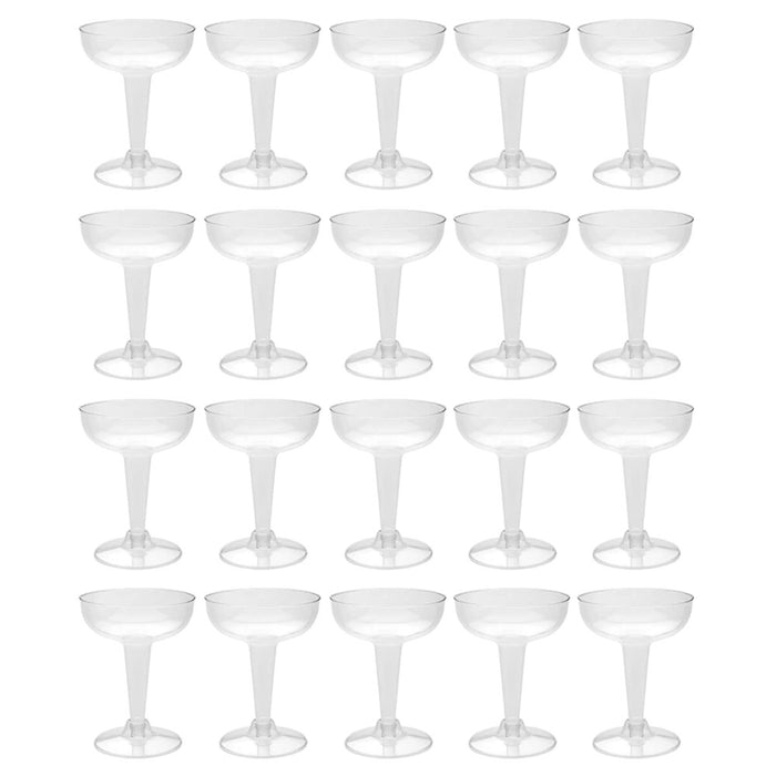 20 Disposable Martini Champagne Glasses Wine Cup Plastic Party Flute Clear 4.5oz