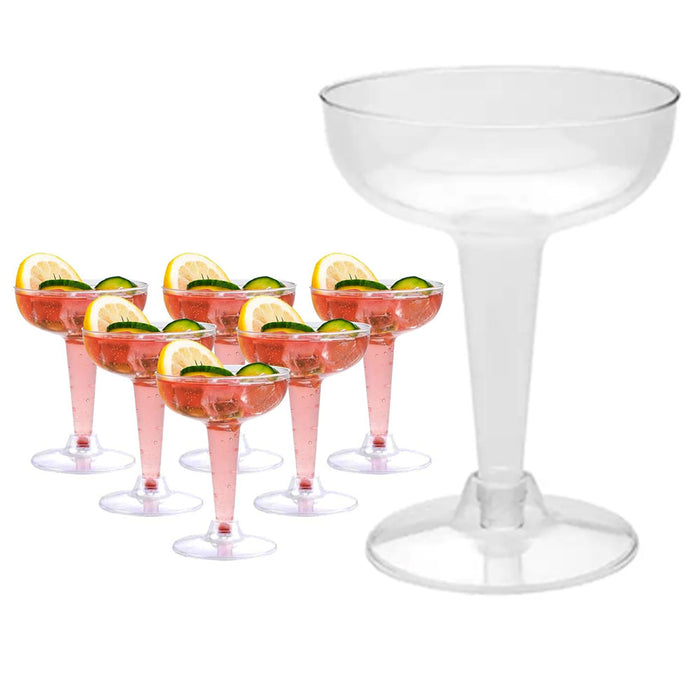 50 Plastic Martini Glasses Disposable Cocktail Wine Champagne Flute Clear 4.5oz