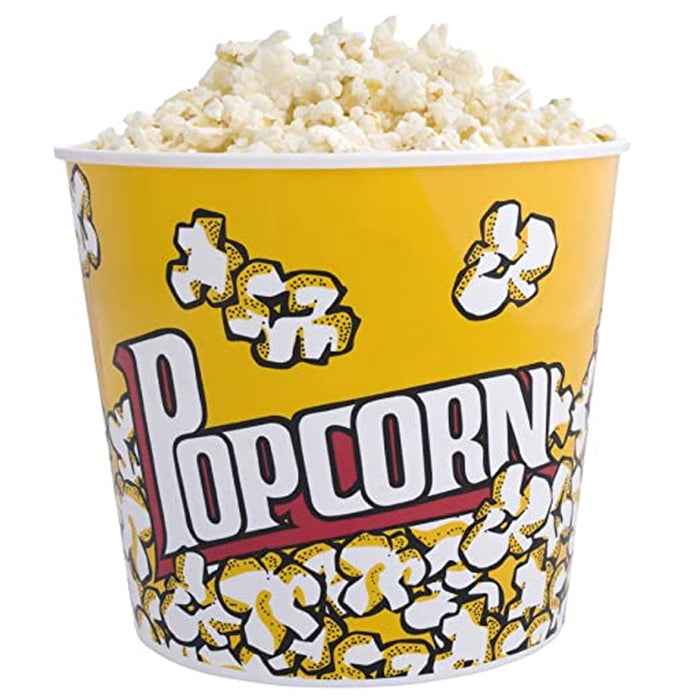 1 Retro Style Reusable Popcorn Bowl Plastic Container Movie Theater Bucket 8.5"