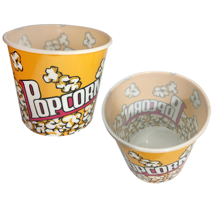 2PC Reusable Popcorn Bowls Retro Style Bucket 8" Plastic Container Movies Home