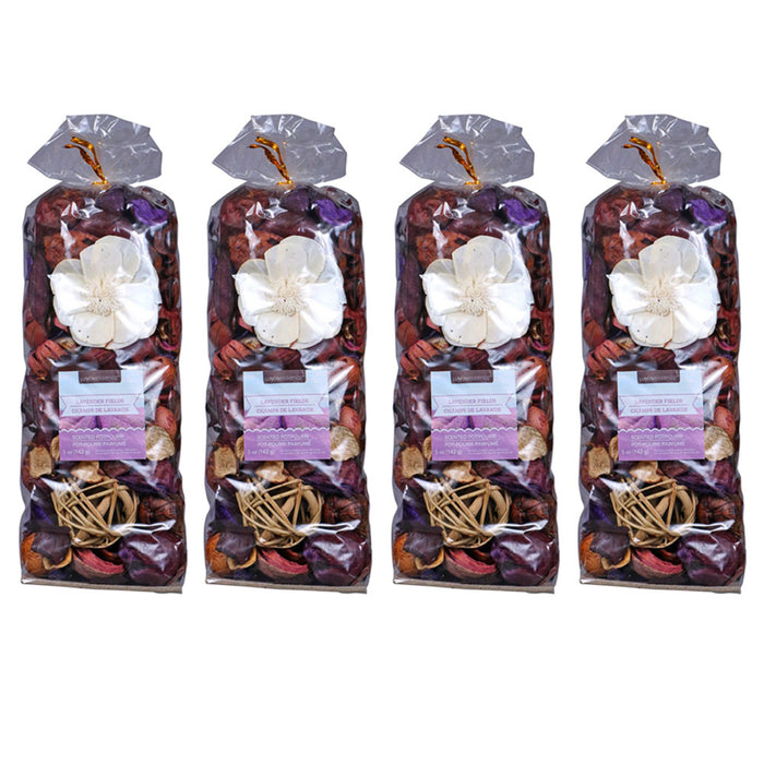 4 Bags Potpourri Lavender Fields Aroma Petals Scent Dried Flower Bowl Vase Decor