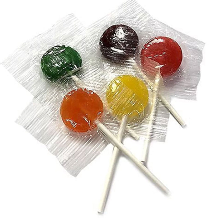 4 Bags Assorted Lollipops Hard Candy Pops Flat Sucker Sweet Flavor Candies 3.5oz